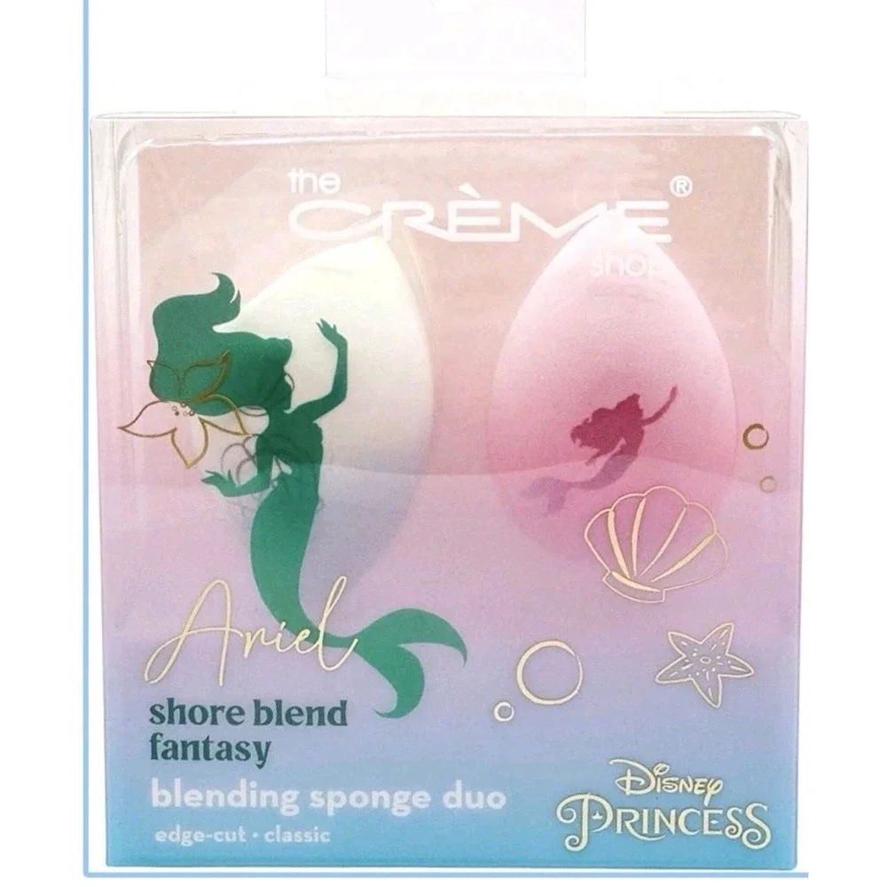 The Creme Shop Disney Princess Ariel Shore Blend Blender Sponge Duo Edge-Cut NIP